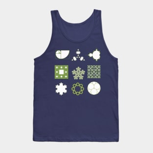 9 Fractals- green Tank Top